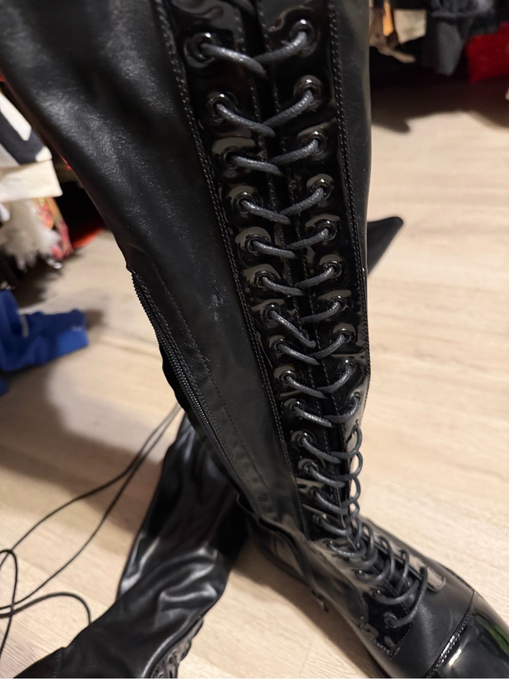 Tall Black Lace-Up Women's Boots